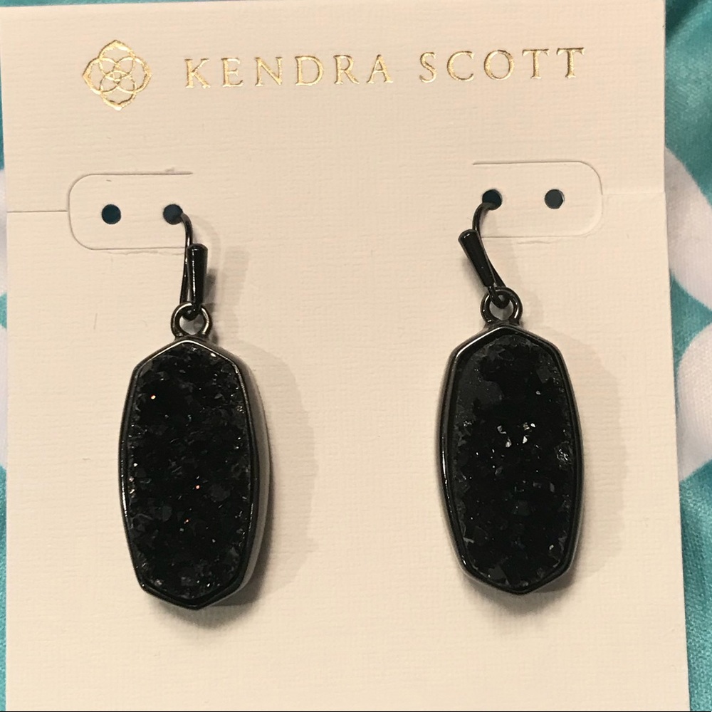 Black Drusy Danay Earrings